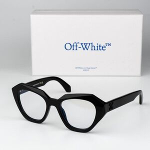 Off-White STYLE 43  Men Eyeglasses Black Cat Eye OERJ043 1000 NEW AUTHENTIC